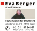 Logo von Anwaltskanzlei Berger Eva